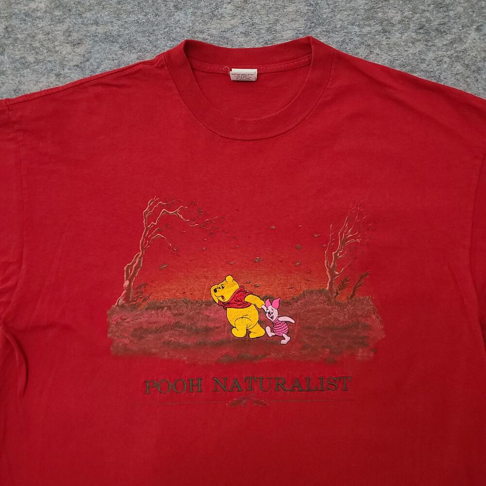 Vintage Winnie The Pooh Shirt Mens Extra Large Red Disney Store Embroidered USA